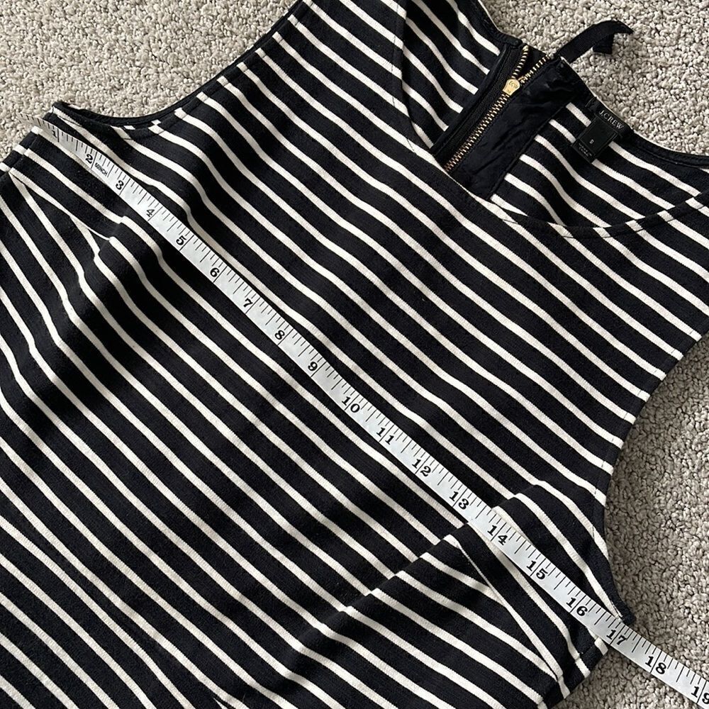 J. CREW Ponte Peplum Top in Stripe Black and White Size Small - Picture 7 of 8
